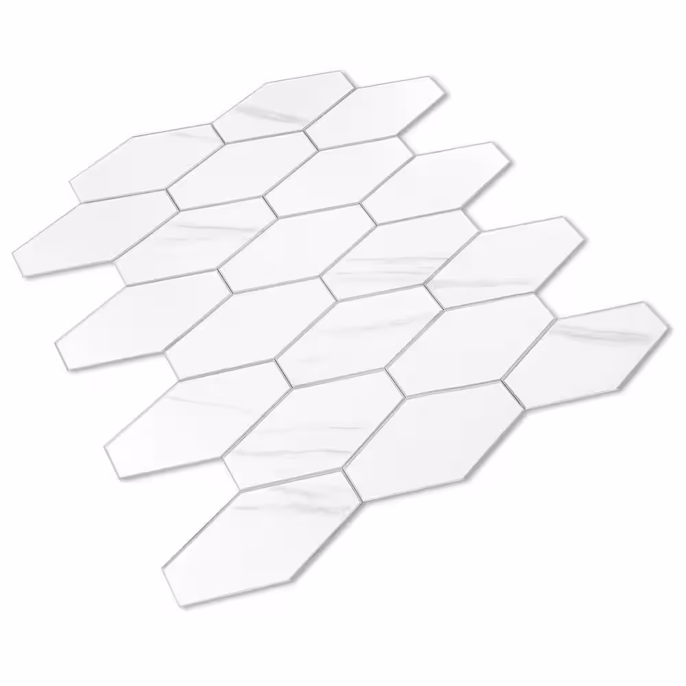 AVANT DECOR Dublin Calacatta Wave 9.85 in. x 11.02 in. 4 mm Stone Peel and Stick Backsplash Tile (6.02 sq. ft./8-Pack)