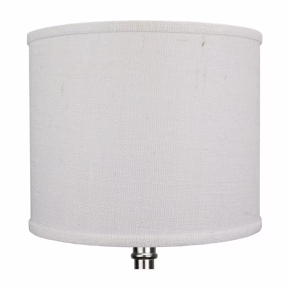 FenchelShades.com 12 in. Top Diameter x 10 in. H x 12 in. Bottom Diameter Burlap Off White Drum Lamp Shade