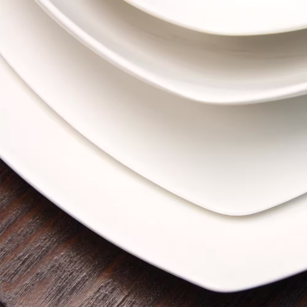 Gibson Zen 39-Piece Solid White Porcelain Dinnerware Set (Service for 6)
