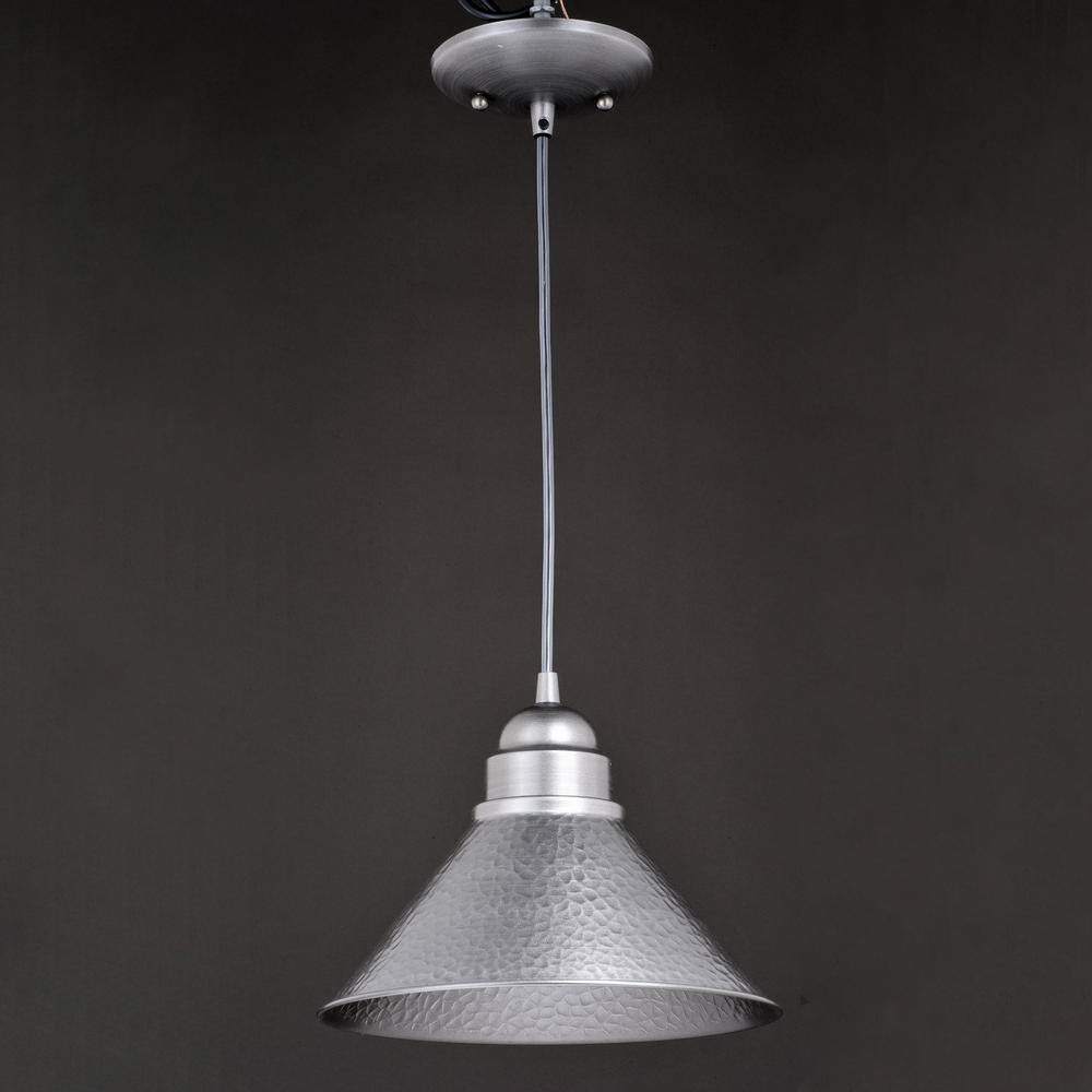 VAXCEL Outland 1-Light Pewter Farmhouse Outdoor Barn Dome Pendant