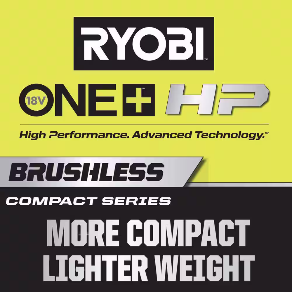 RYOBI ONE+ HP 18V Brushless Cordless Compact 4-Tool Combo Kit with (2) 1.5 Ah Batteries, Charger, and Bag