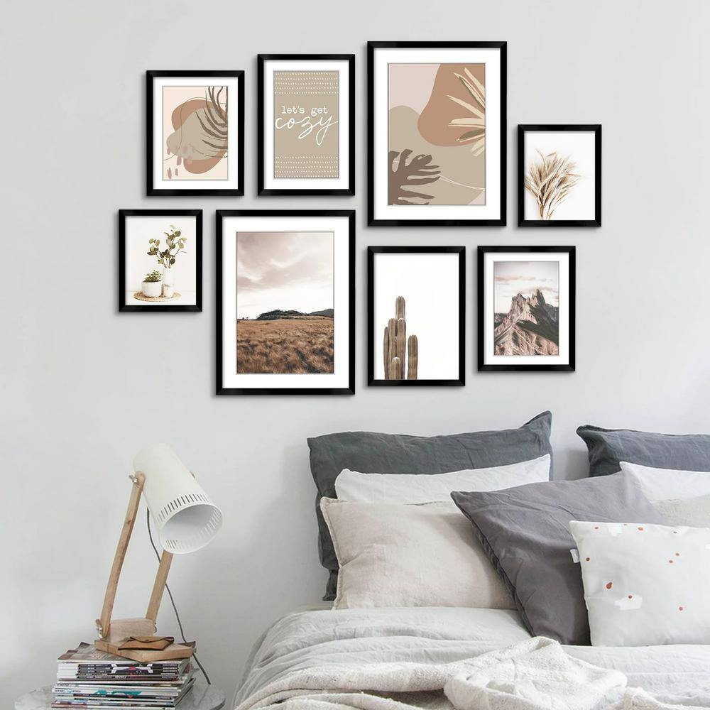 None 12 in. x 16 in. Black Picture Frame (Set of 8)