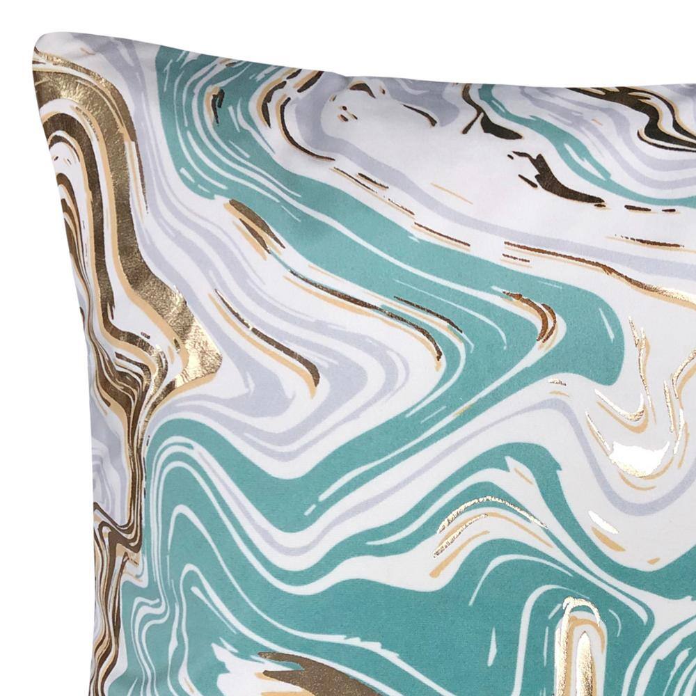 Harper Lane Marble Seafoam 18 in. x 18 in. Decorative Pillow
