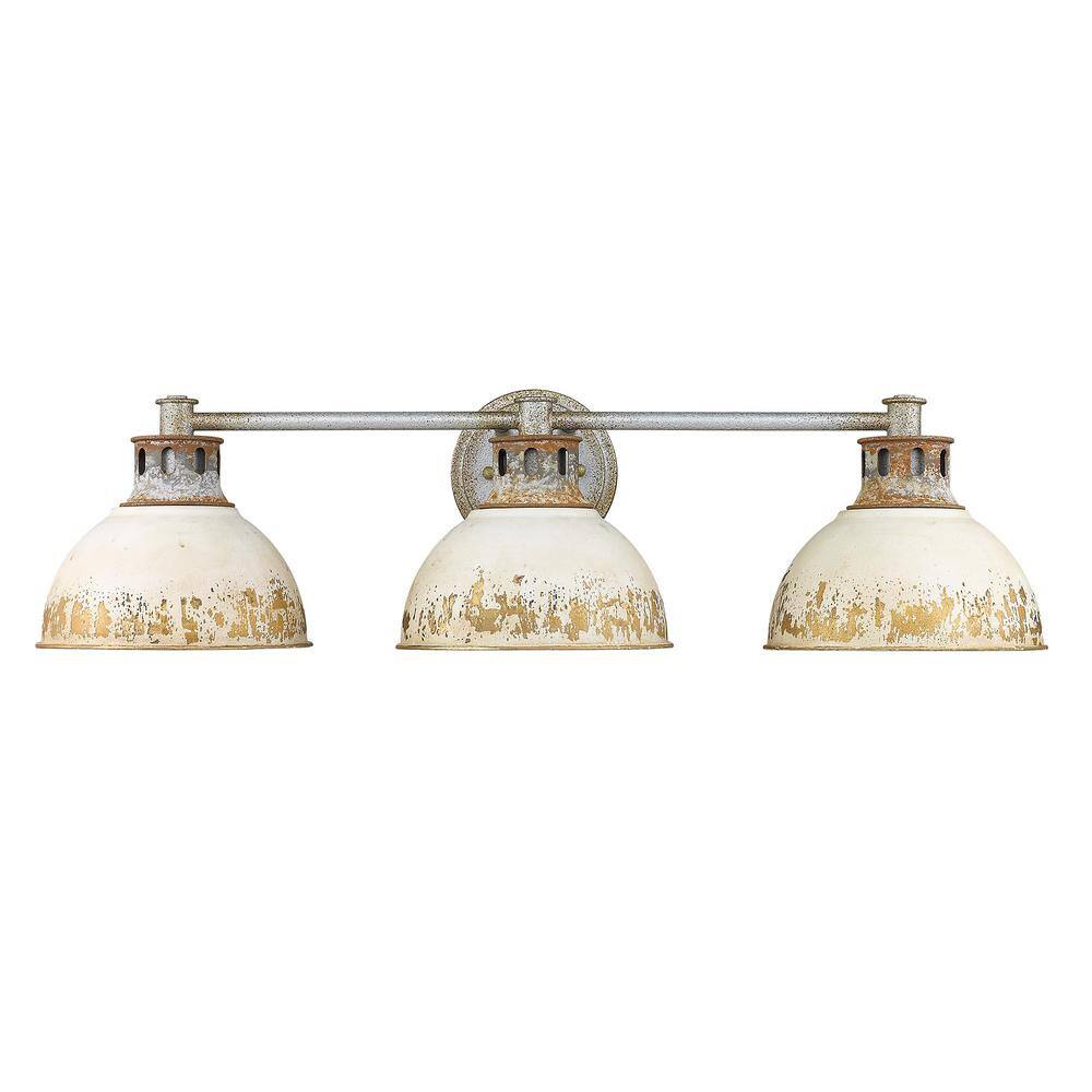 Golden Lighting Kinsley 3-Light Aged Steel Bath Vanity