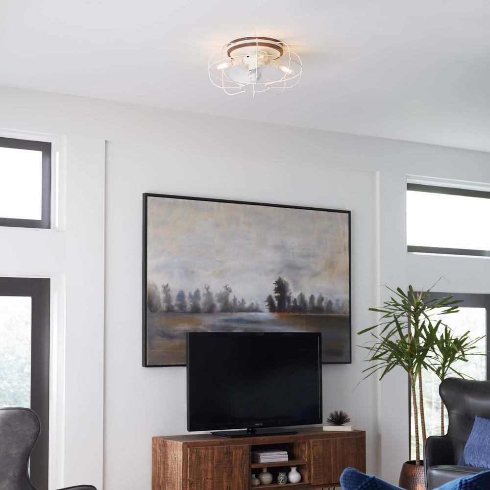 None Jaxon 22 in. Indoor/Outdoor Matte White Ceiling Fan with Dimmable LED Lights and Remote Control