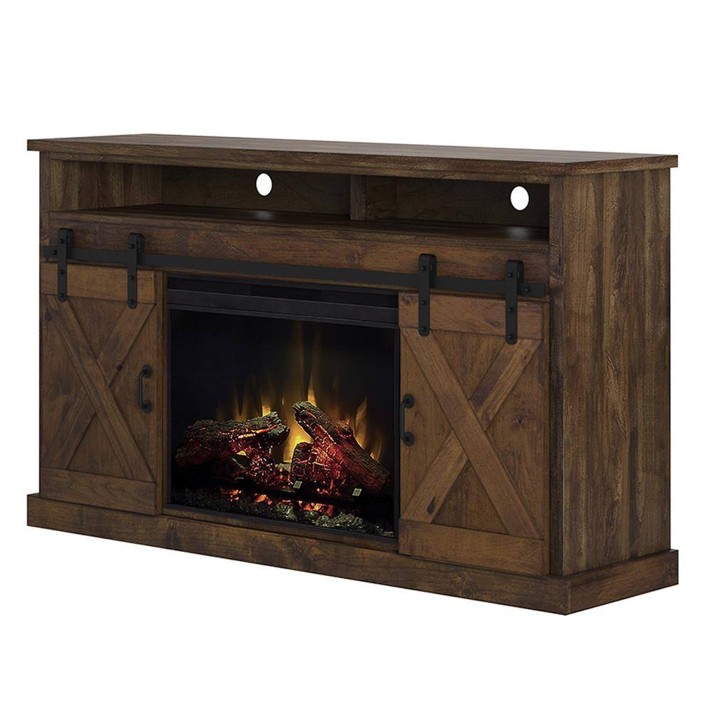 Bridgevine Home 66 in. Fully Assembled Brown TV Stand, Fits TV's up to 70 in.