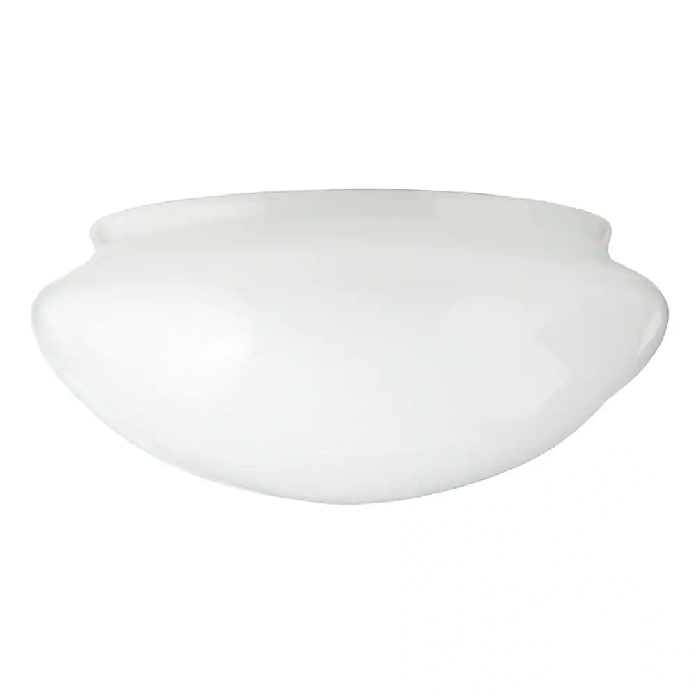 None 8 in. Fitter White Glass Mushroom Flush Mount Lamp Shade