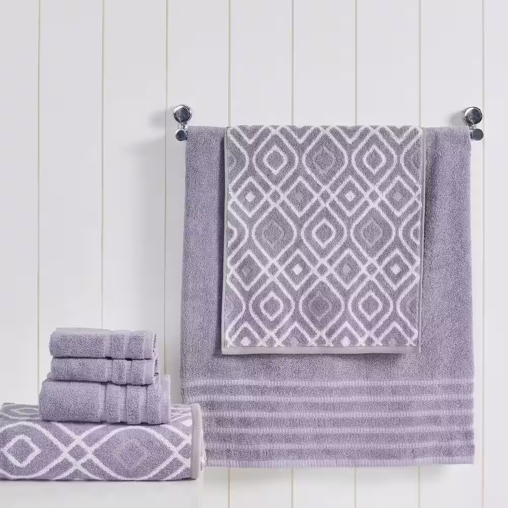 MODERN THREADS Oxford Gray Lavender 6-Piece Yarn Dyed Towel Set