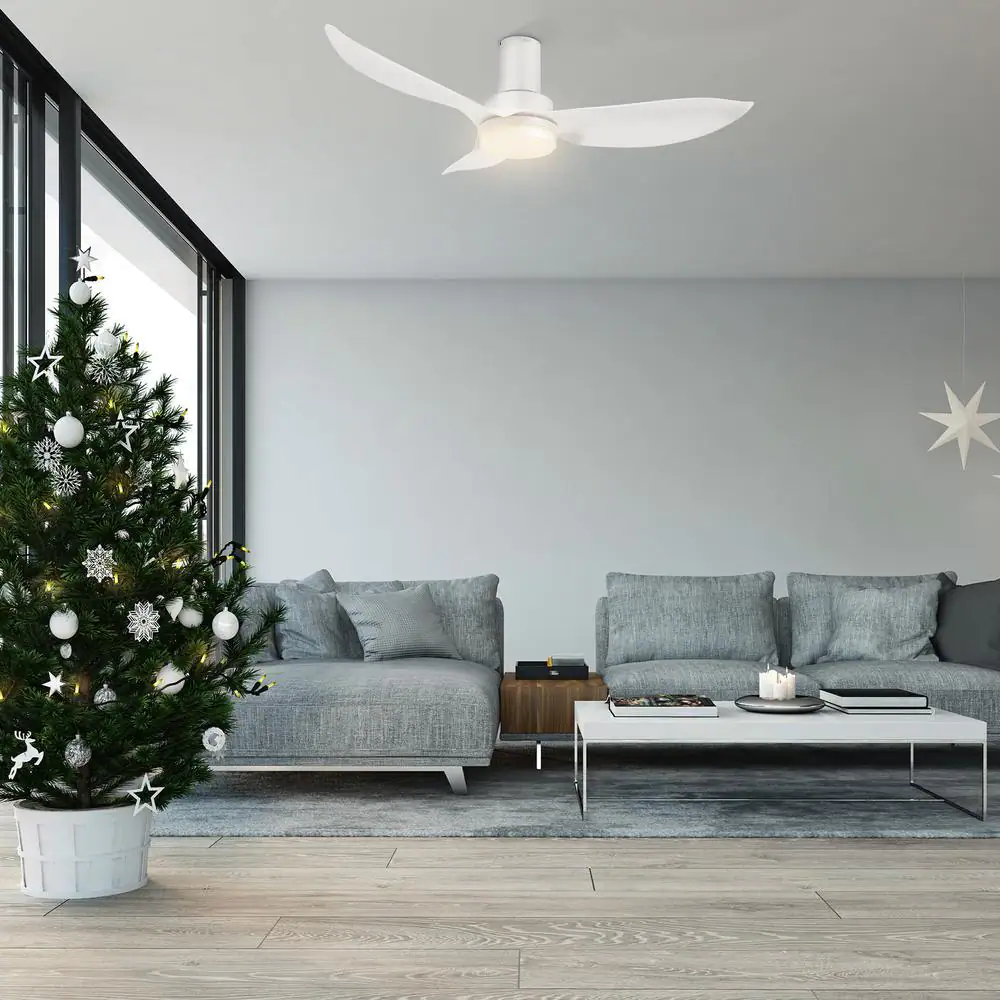 CARRO Daisy 36 in. Dimmable LED Indoor White Smart Ceiling Fan with Light and Remote, Works with Alexa and Google Home