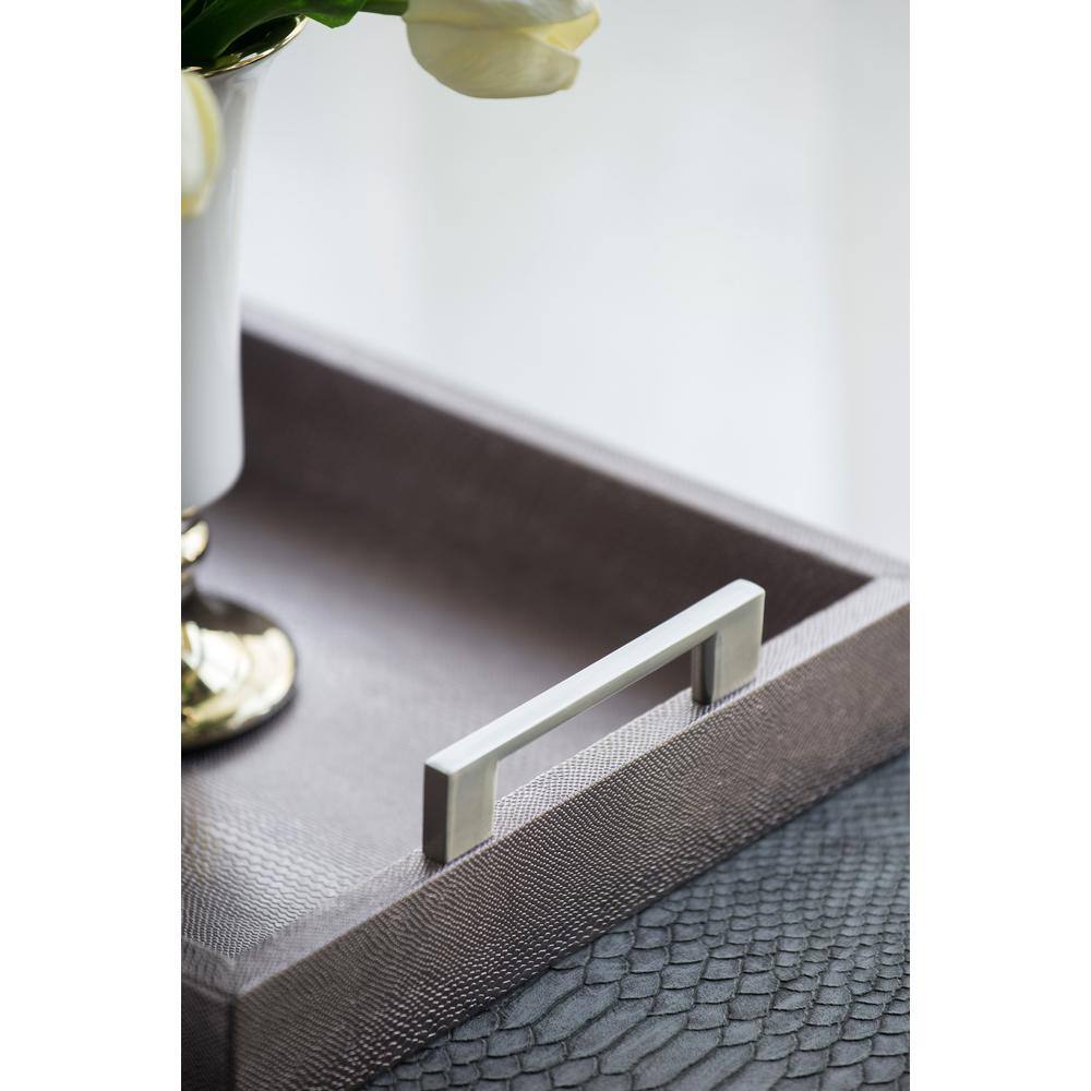 None Gray, Silver Decorative Tray