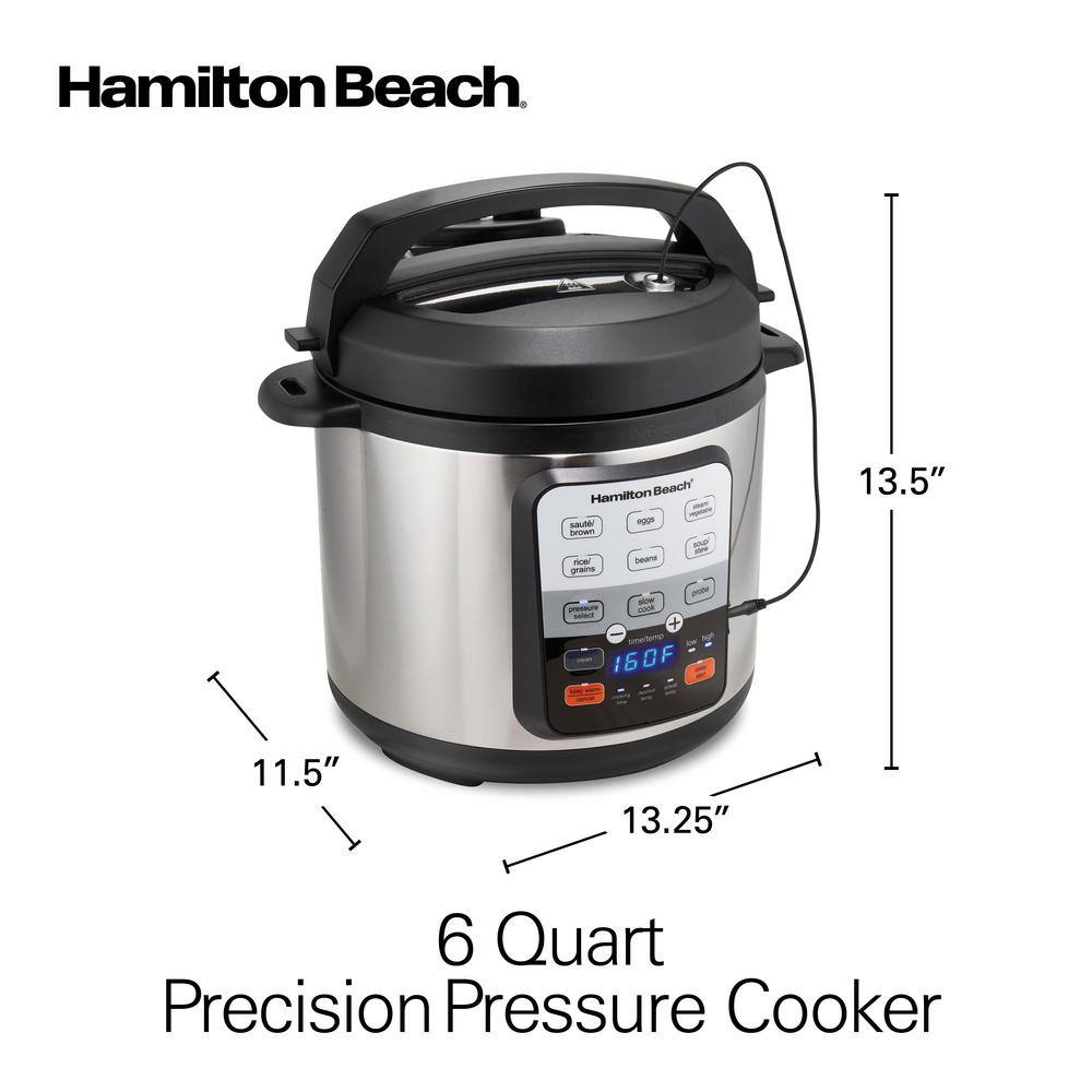 Hamilton Beach 6 qt. Stainless Steel Electric Pressure Cooker with Accessories