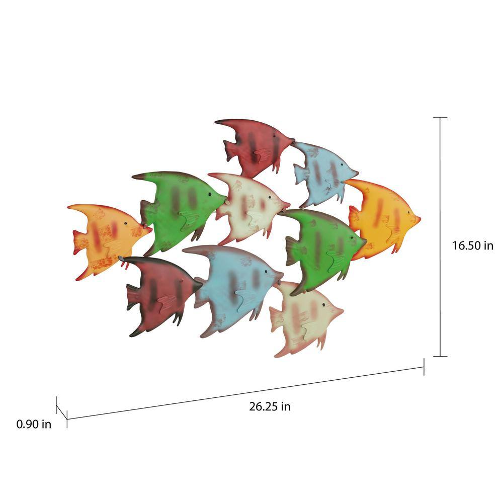 Lavish Home School of Fish Metal Wall Art