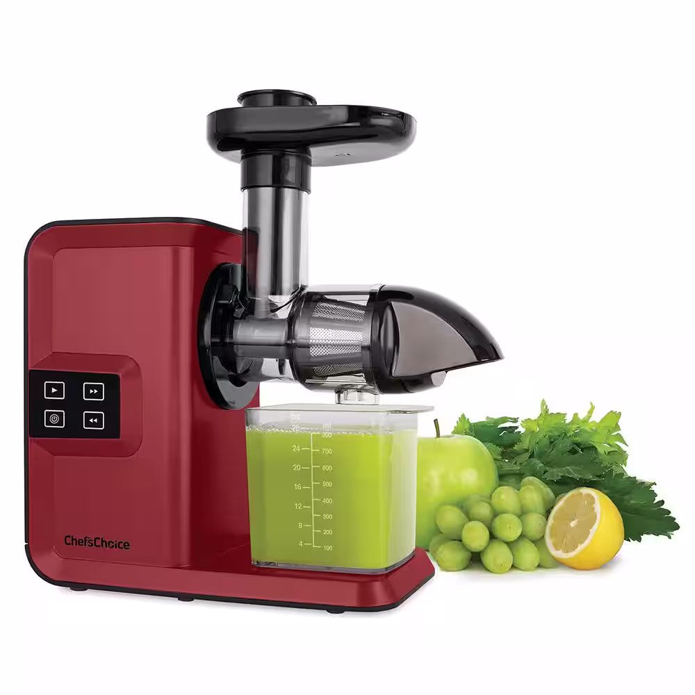 Chef'sChoice Red Horizontal Anti-Clog Masticating Juicer
