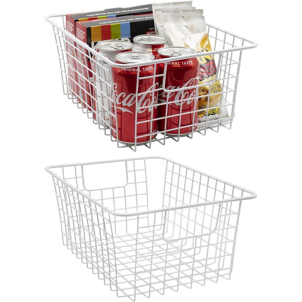 Sorbus 2-Pack White Metal Wire Baskets Storage Bin Organizer