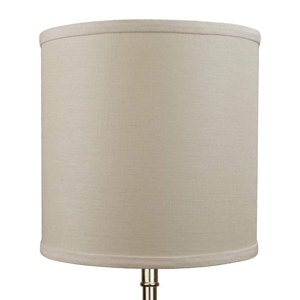 FenchelShades.com 10.5 in. W x 10.5 in. H Natural/Brass Hardware Drum Lamp Shade