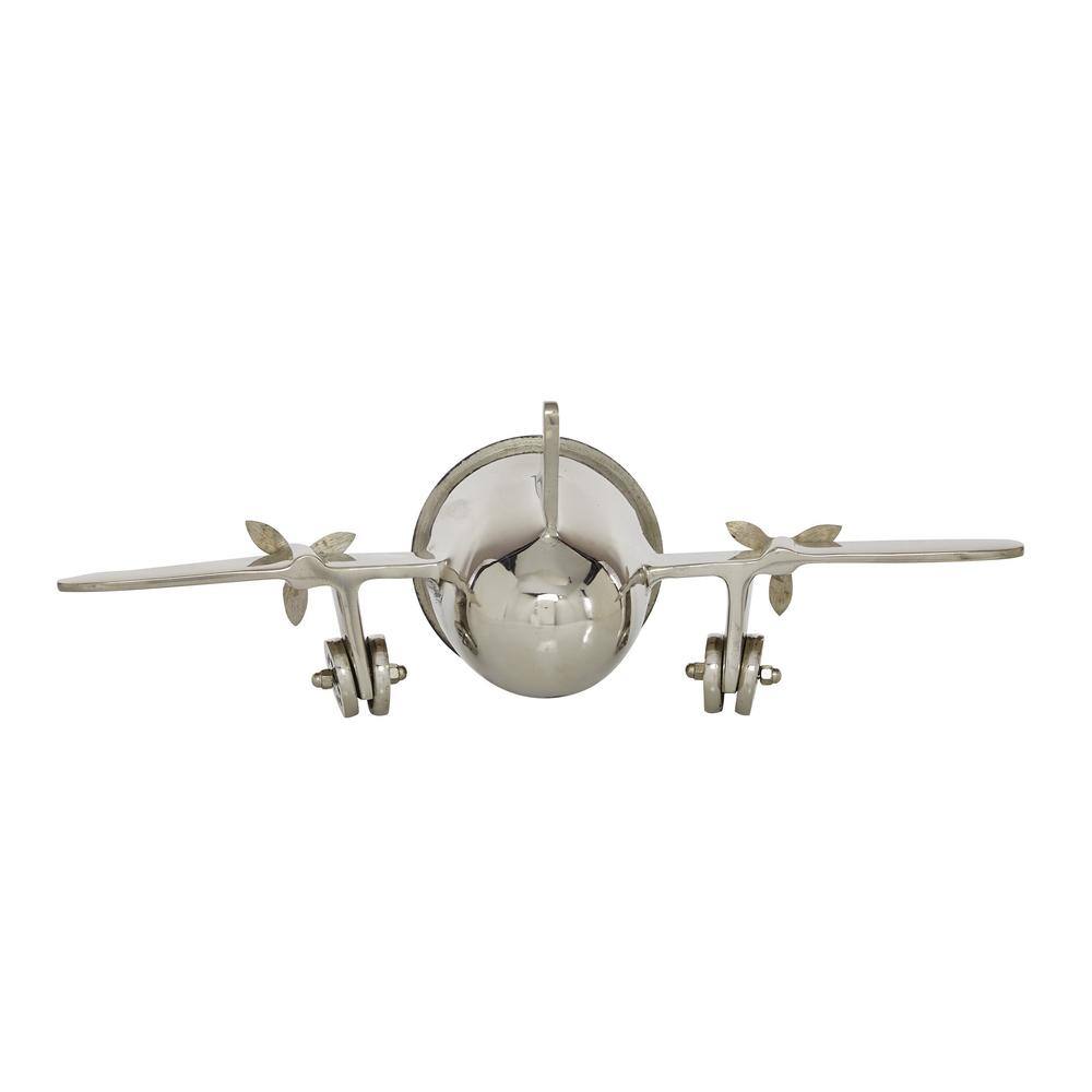 Novogratz Silver Aluminum Airplane Clock