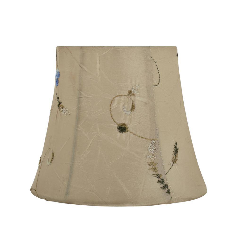 Aspen Creative Corporation 6 in. x 5 in. Gold/Floral Embroidered Design Bell Lamp Shade (9-Pack)