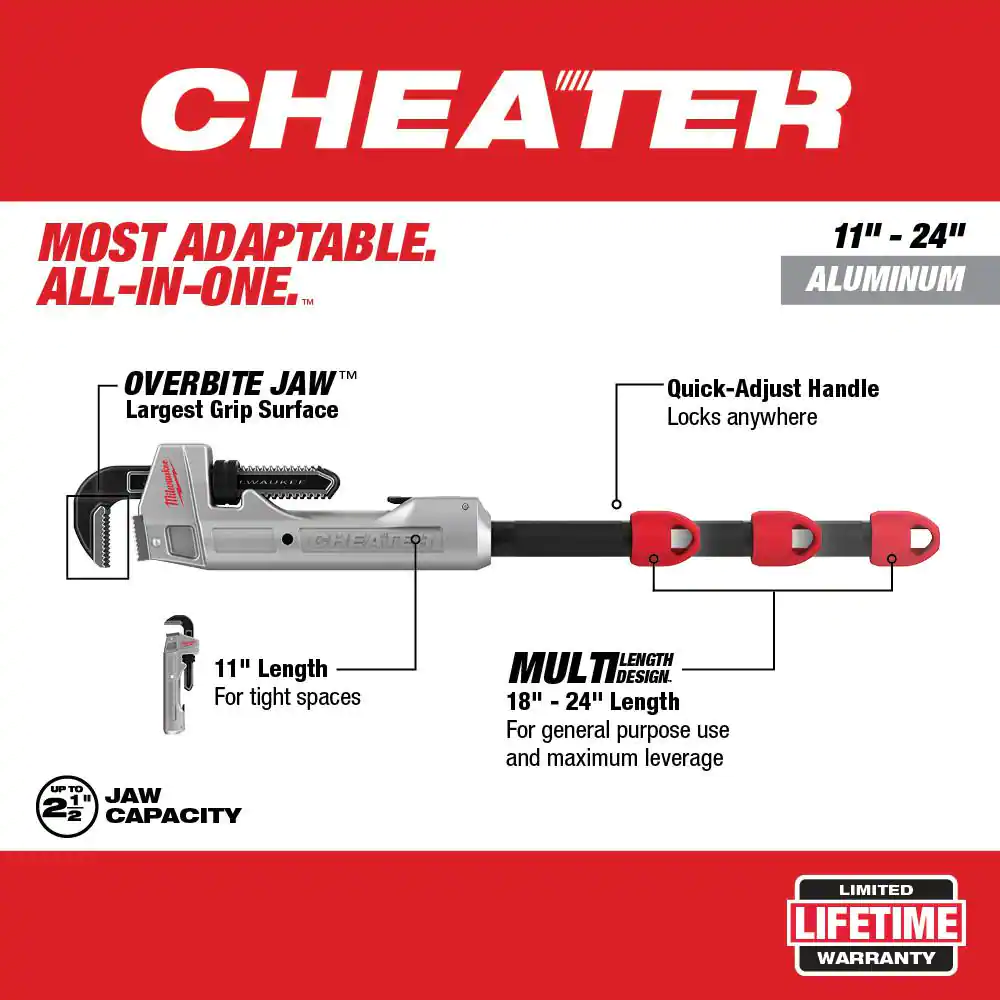 Milwaukee Aluminum Cheater Pipe Wrench