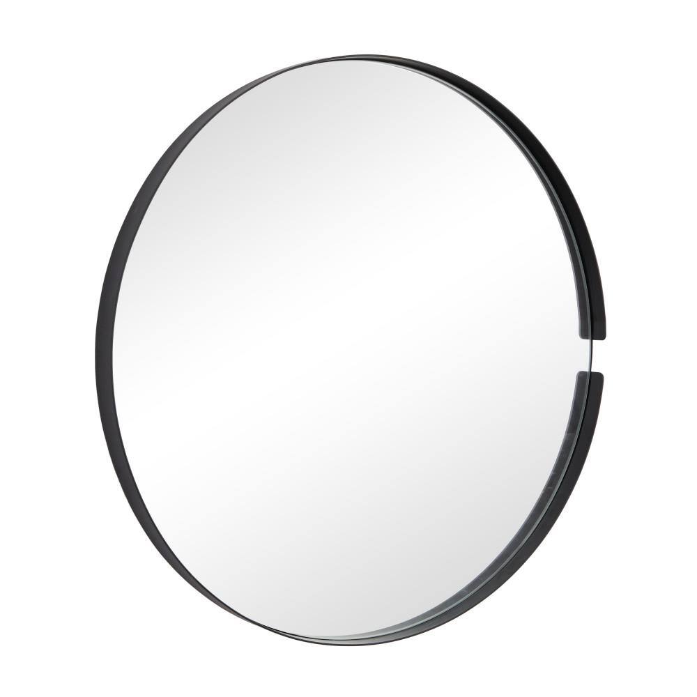 CosmoLiving by Cosmopolitan 26 in. x 26 in. Round Framed Black Wall Mirror