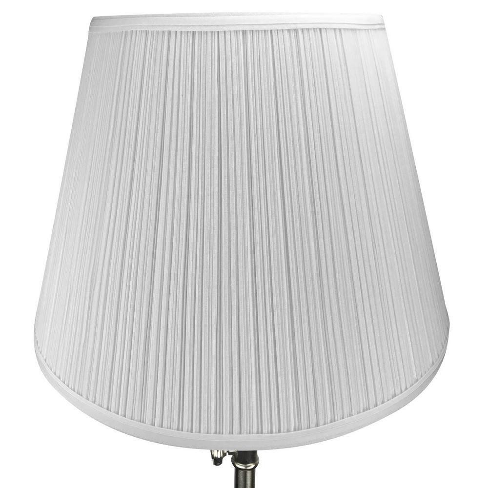 FenchelShades.com 11 in. Top Diameter x 18 in. Bottom Diameter x 13 in. Slant Pleated Mushroom White Empire Lamp Shade