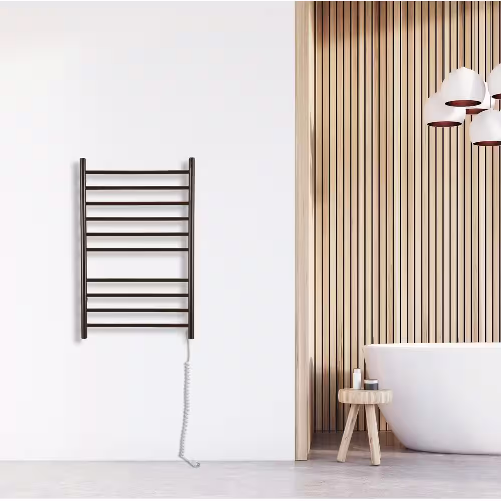 Ancona Novara Dual 10-Bar Plug-In and Hardwired Electric Towel Warmer in Oil Rubbed Bronze