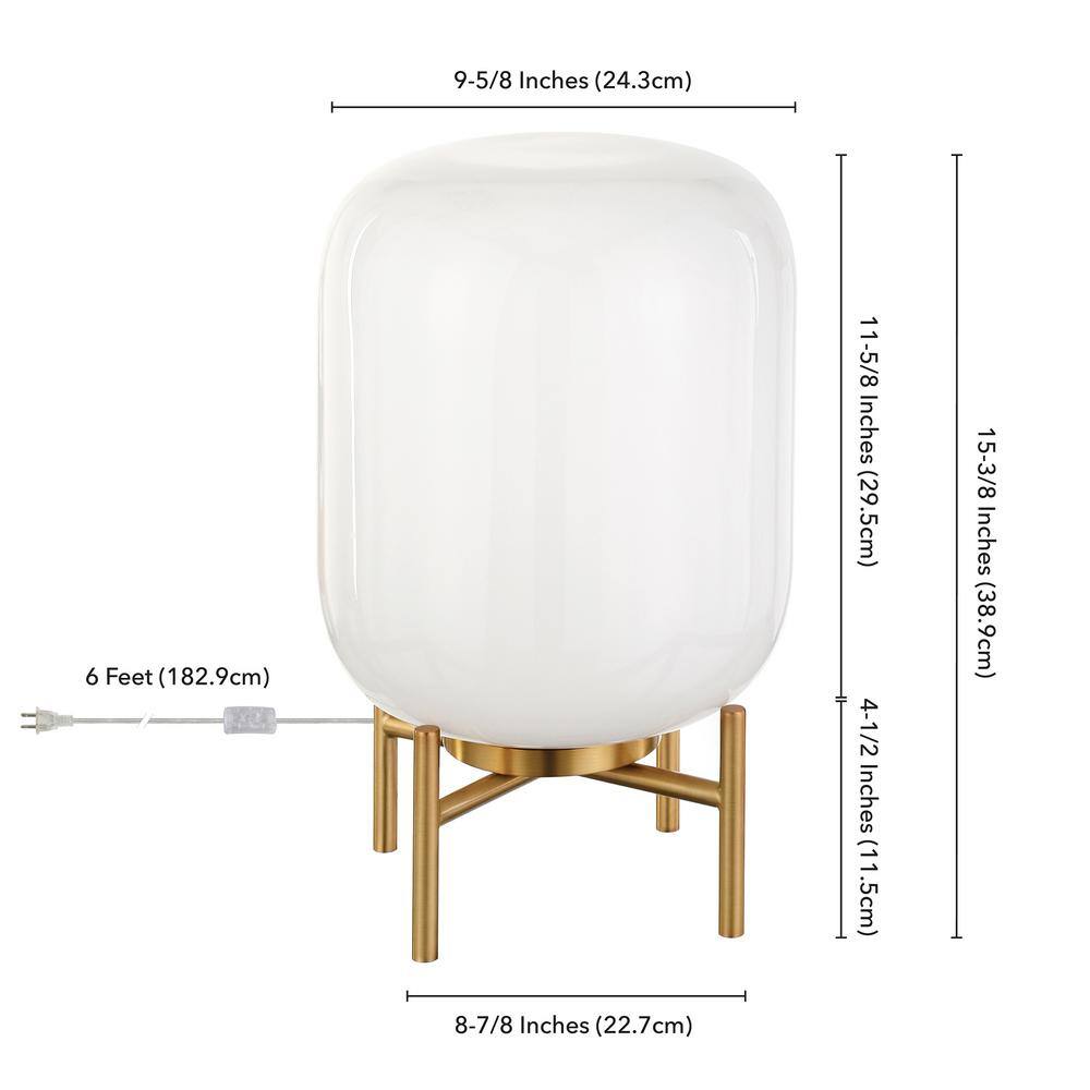 Meyer&Cross Edison 15 in. Brass Finish Table Lamp with Glass Shade