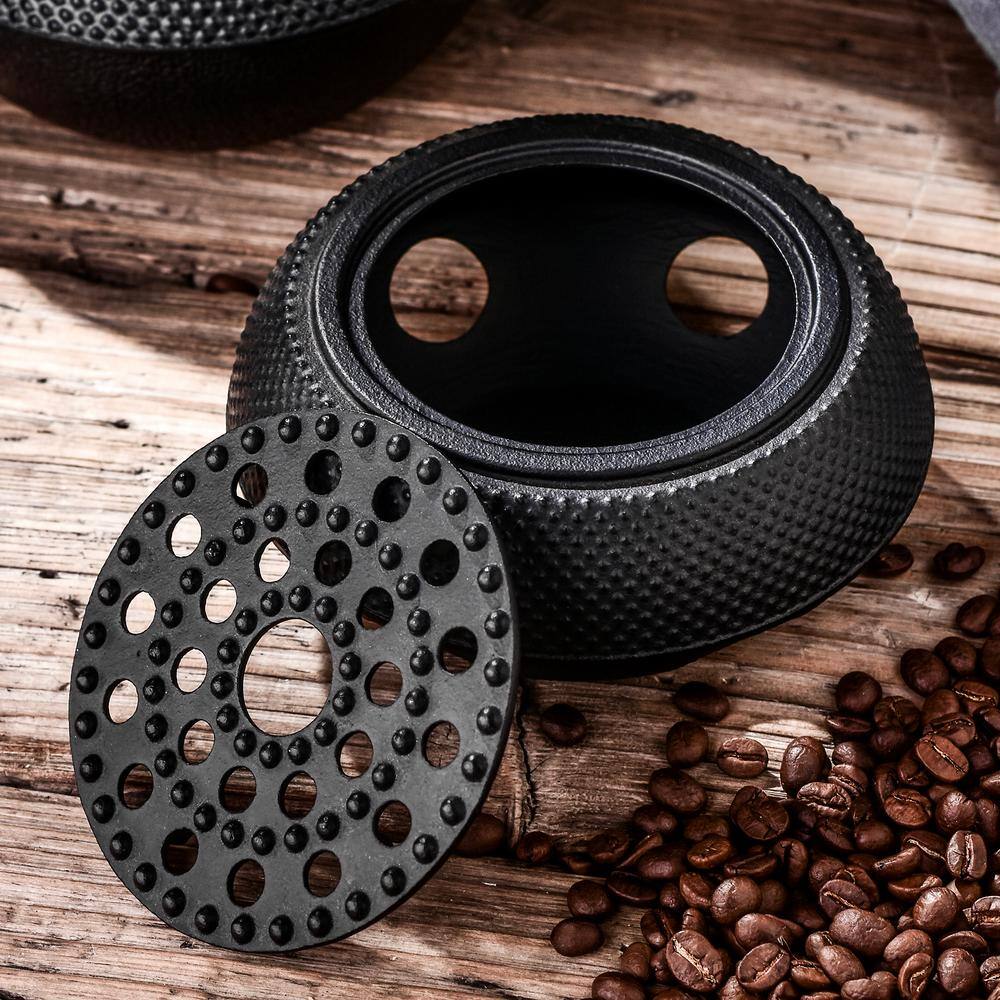 Velaze 37 oz. Japanese Antique Small Dot Cast Iron Teapot with Warmer