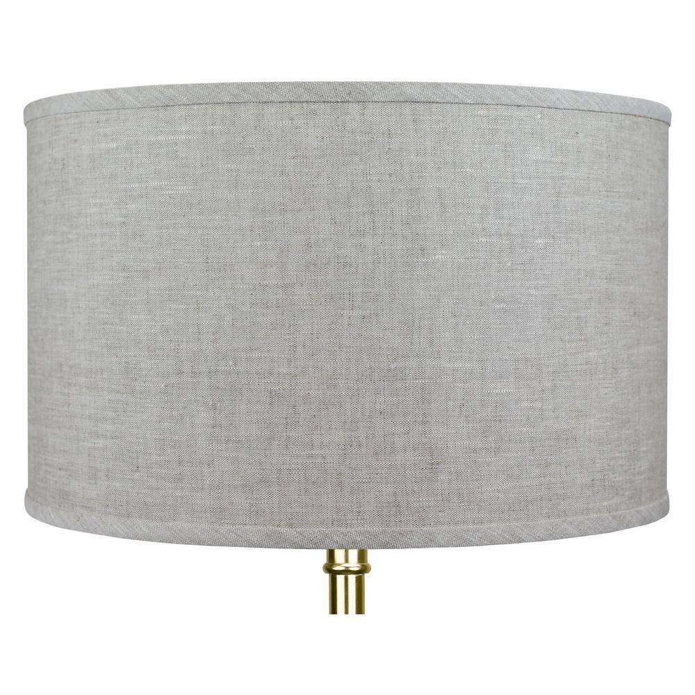 FenchelShades.com 18 in. Top Diameter x 18 in. Bottom Diameter x 11 in. H Designer Linen Oatmeal Drum Lamp Shade