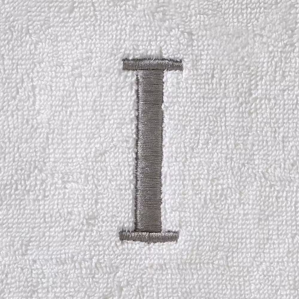 SKL Home Casual Monogram Letter I Bath Towel, white, cotton