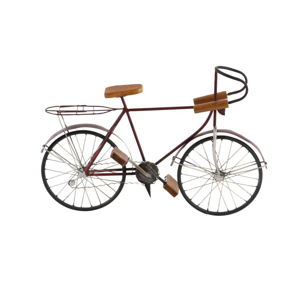 Litton Lane Red Metal Bike Sculpture