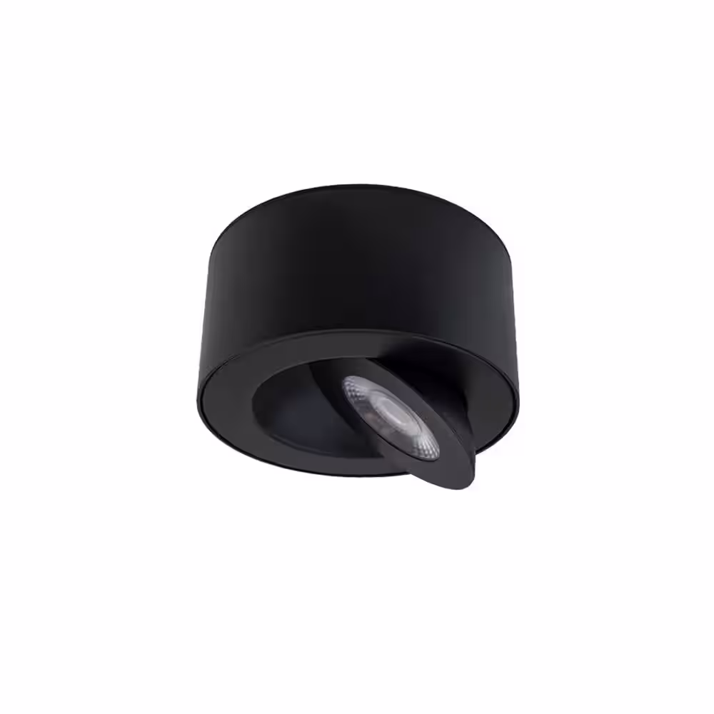 None Peek 1-Light Black LED Outdoor Flush Mount Light with Universal Voltage and Selectable CCT