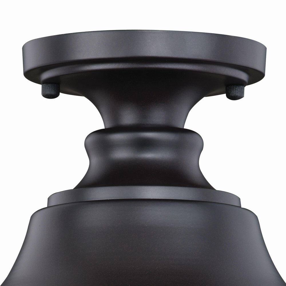 VAXCEL Delano Bronze Gold Farmhouse Barn Dome Outdoor Flush Mount 1-Light Ceiling Light