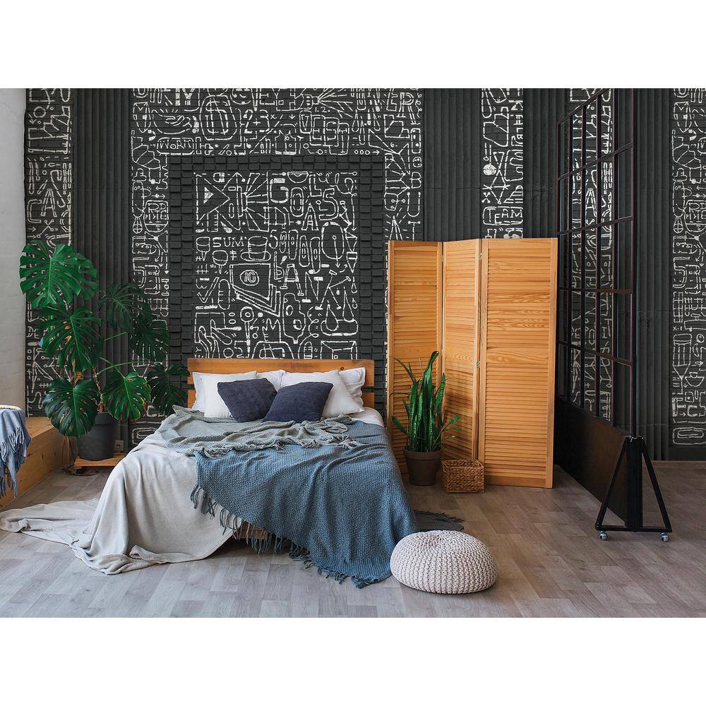 A-Street Prints 108 in. x 162 in. BKLYN Bank Entrance Black Wall Mural