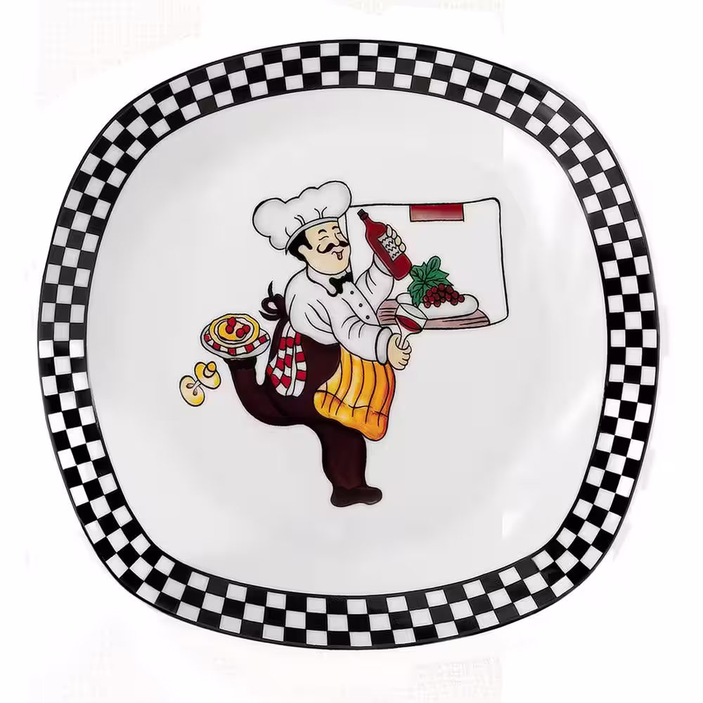 Lorren Home Trends Porcelain 20-Piece Chef Design Square Dinnerware Set (Service for 4)