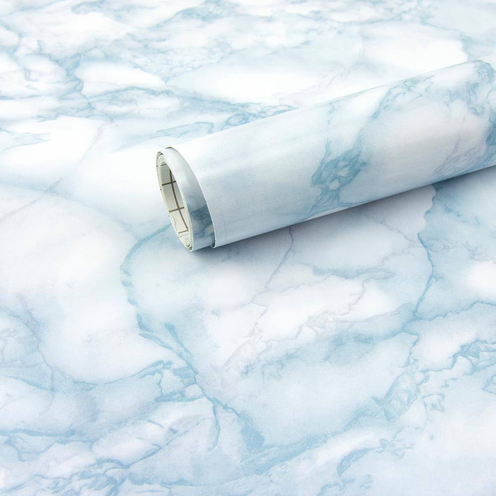 Fablon 157.48 in. x 17.71 in. Carrara Blue Adhesive Film (Set of 2)