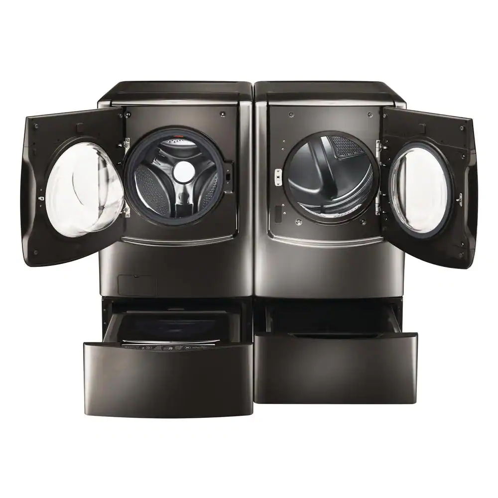 LG SIGNATURE 9.0 Cu. Ft. Vented SMART Electric Dryer in Black Stainless Steel with Touch Control Panel and TurboSteam