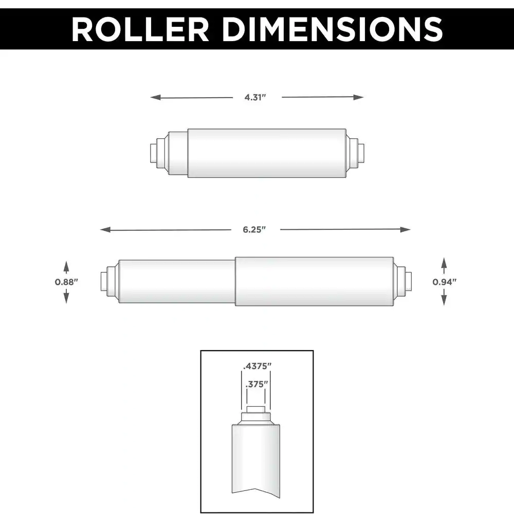 None Replacement Toilet Paper Roller in Chrome