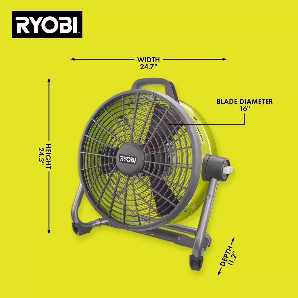 RYOBI ONE+ 18V Hybrid 18 in. Air Cannon Drum Fan