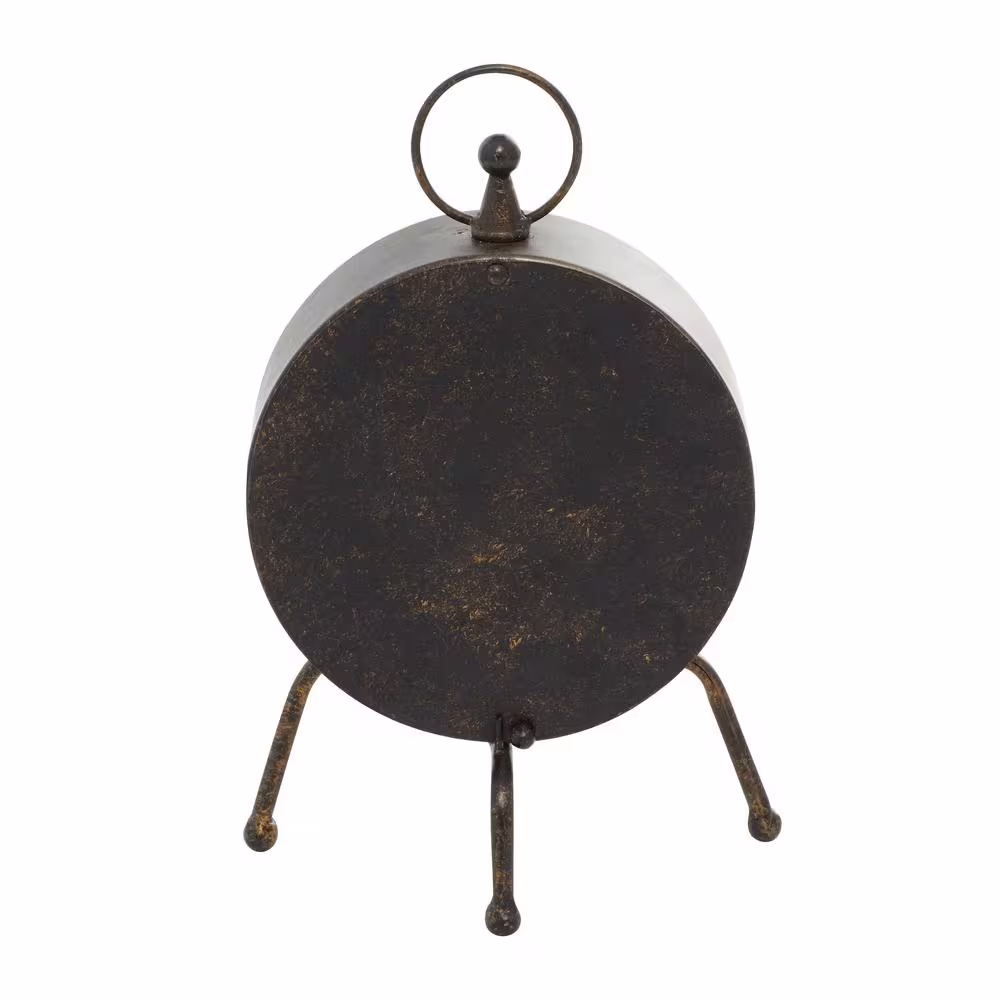 Litton Lane Brown Metal Standing Stopwatch Analog Clock