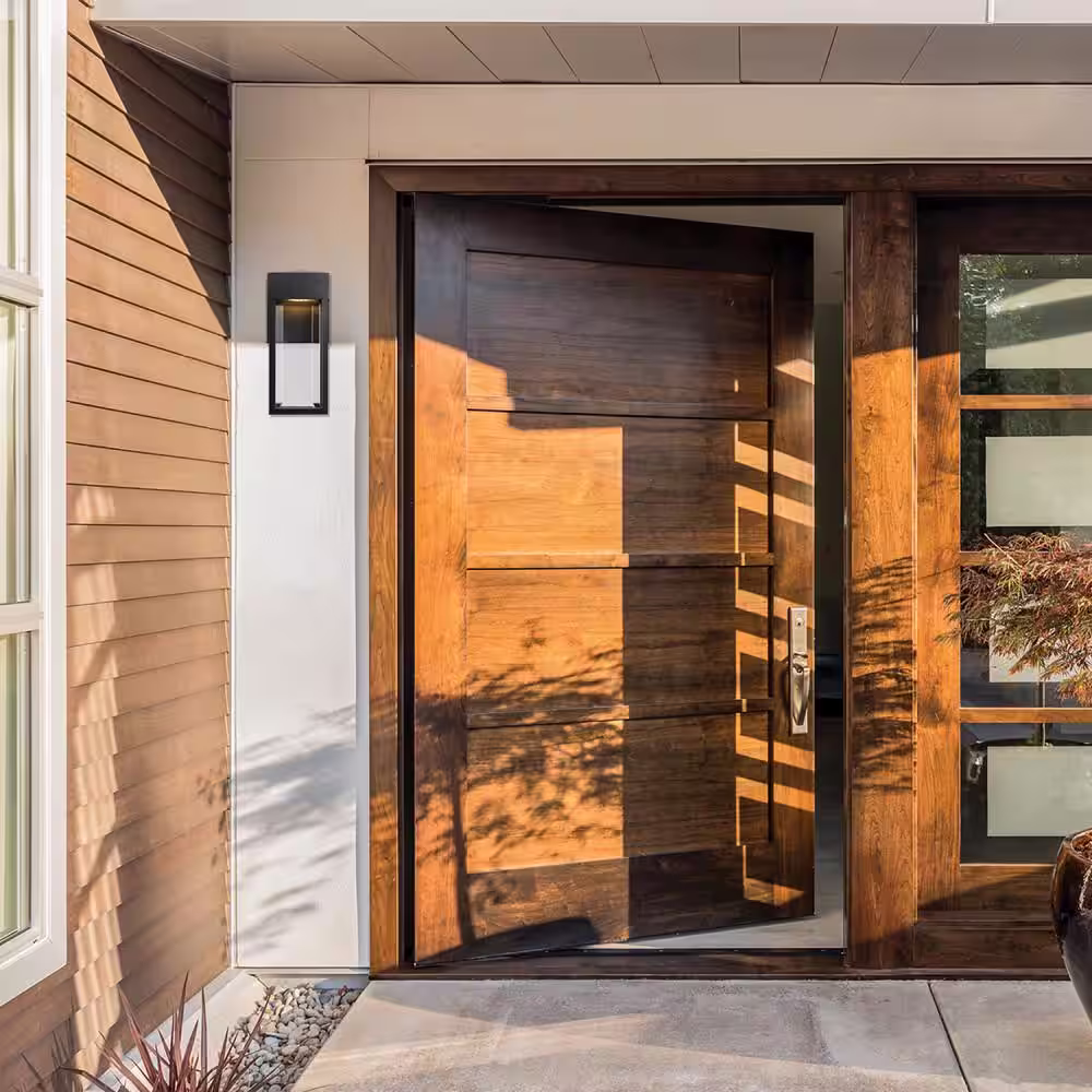 Globe Electric Bowie Matte Black Modern Indoor/Outdoor Integrated LED 1-Light Wall Sconce