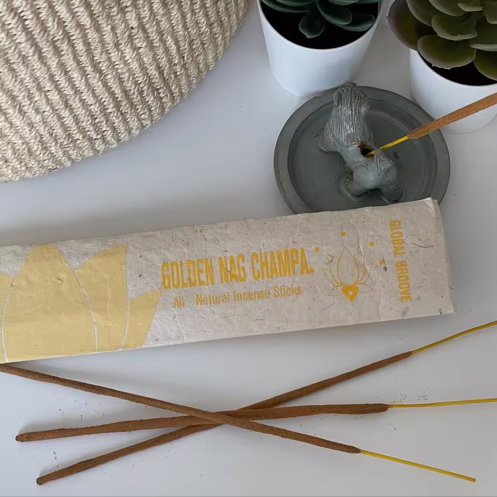 Global Crafts All-Natural Brown Golden Nag Champak Stick Incense (2-Packs)