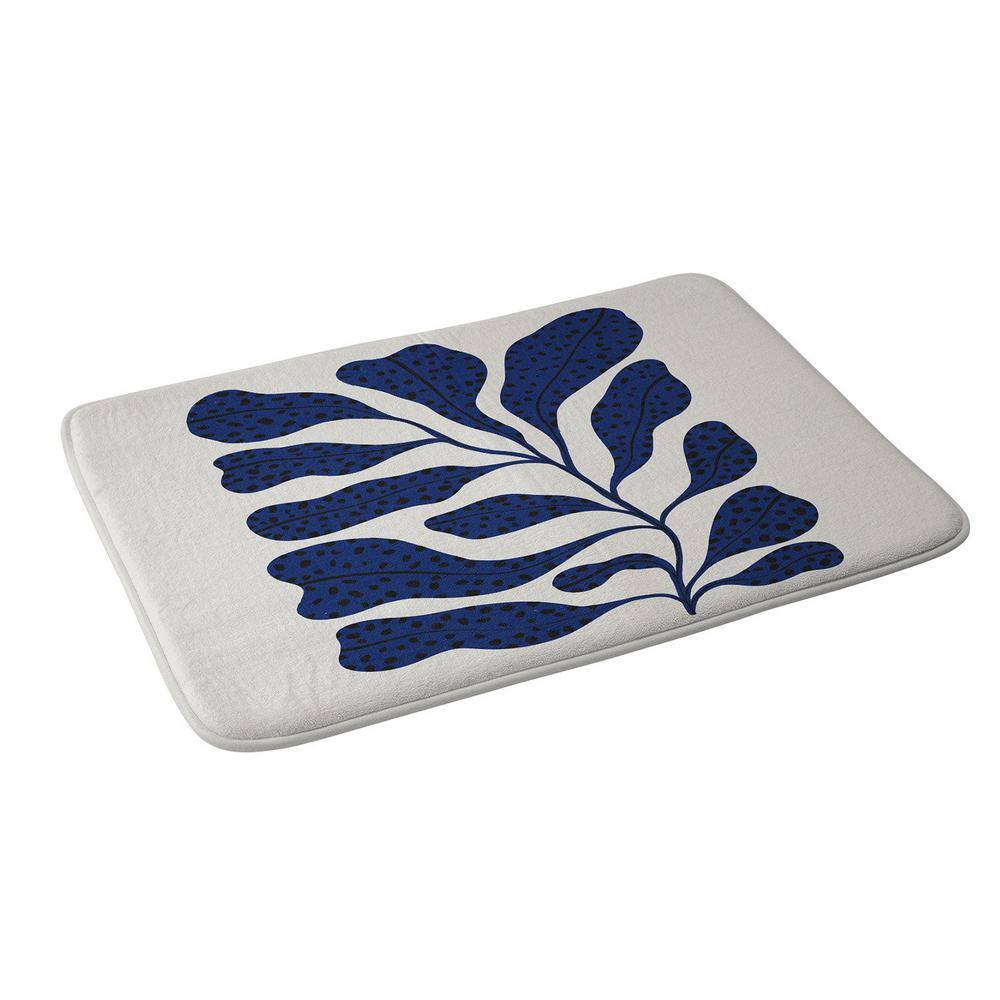 DenyDesigns. Alisa Galitsyna Plant 34 in. x 21 in. Blue Memory Foam Bath Mat