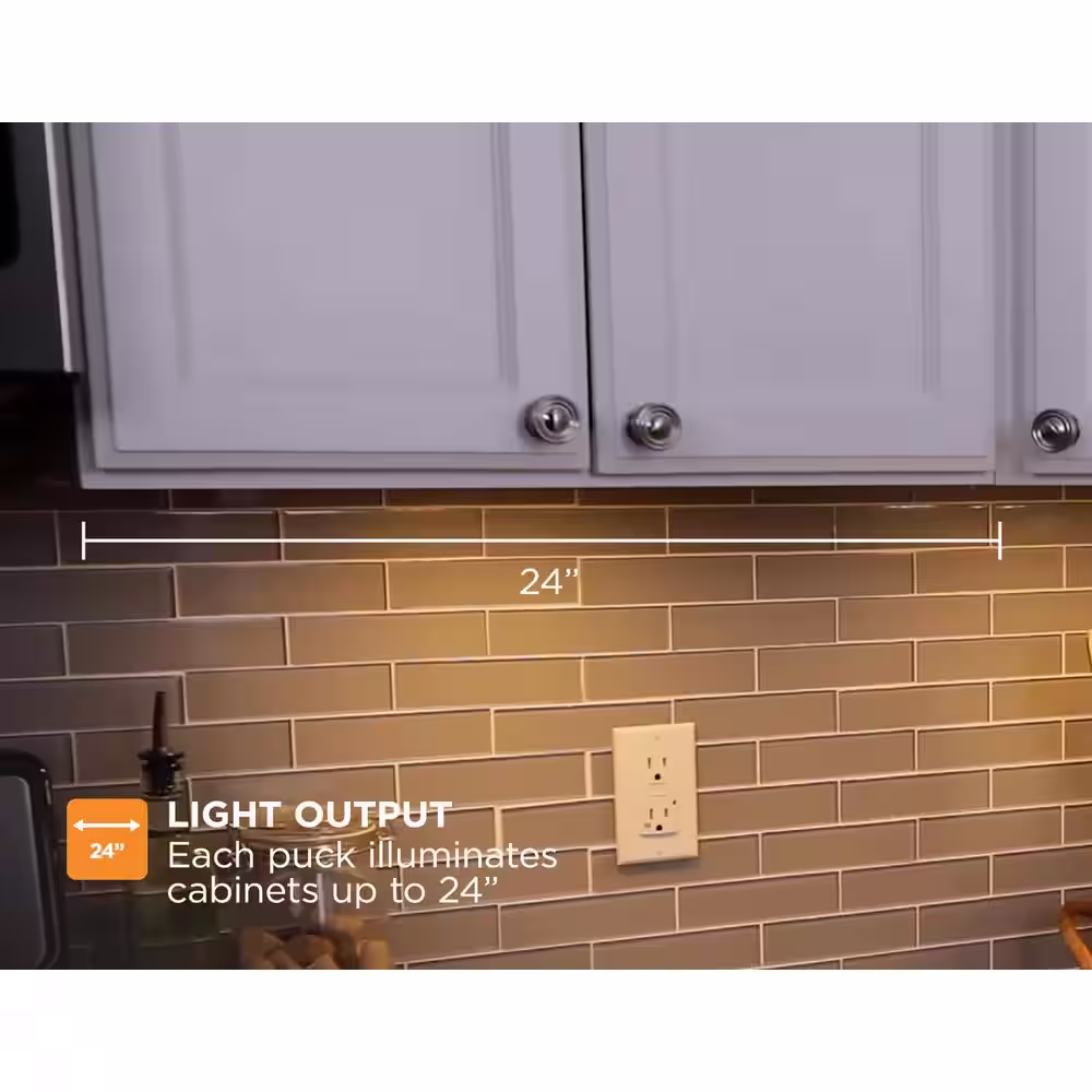 BLACK+DECKER LED Warm White Puck Light Kit (3-Pack)