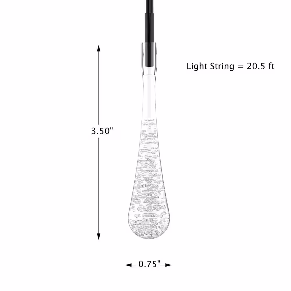 Pure Garden 30-Light 20.5 ft. Cool White Outdoor Solar LED Tear Drop Bulb String Light with 8 Modes (2-Pack)