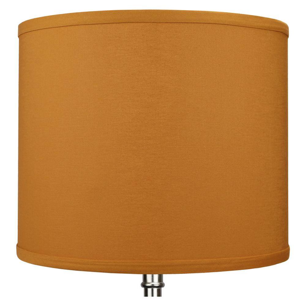 FenchelShades.com 12 in. Top Diameter x 10 in. H x 12 in. Bottom Diameter Linen Gold Drum Lamp Shade