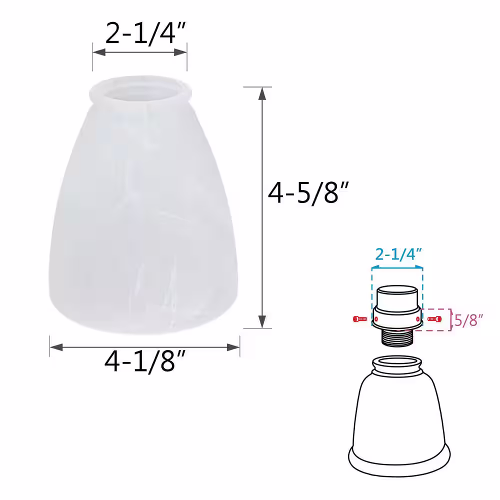 None 4-5/8 in. Alabaster Ceiling Fan Replacement Glass Shade (4-Pack)