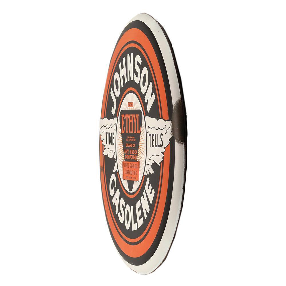 None Time Tells Rustic Tin Button Decorative Sign