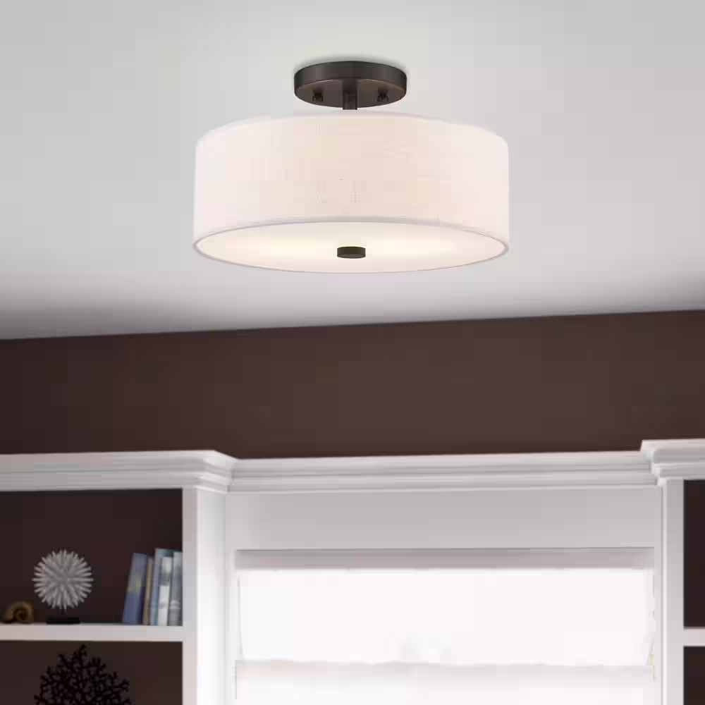 AVIANCE LIGHTING Somerhill 2 Light English Bronze Semi Flush Mount