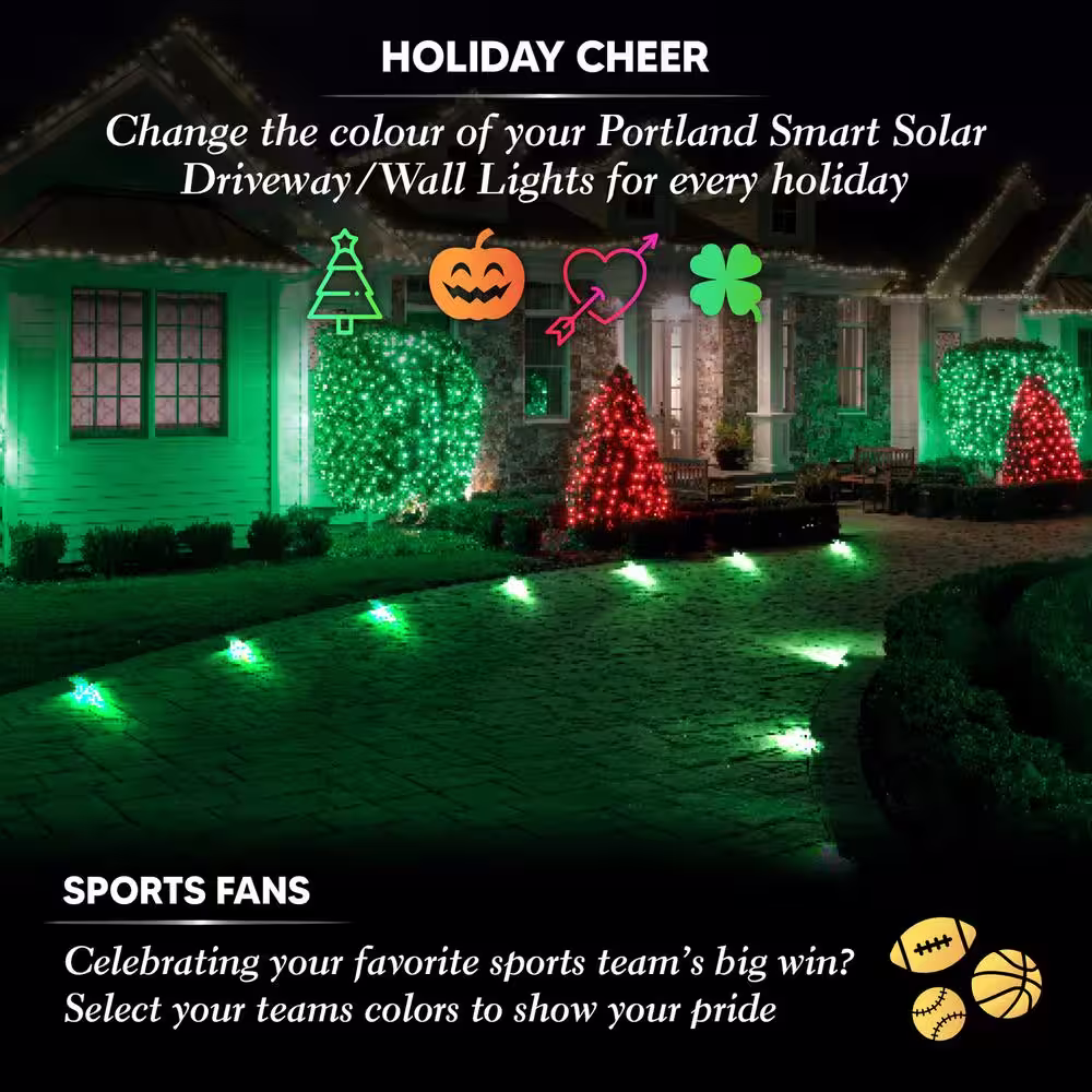 CLASSY CAPS Portland Gray Smart Solar Integrated LED Weather Resistant Driveway Wall and Path Light