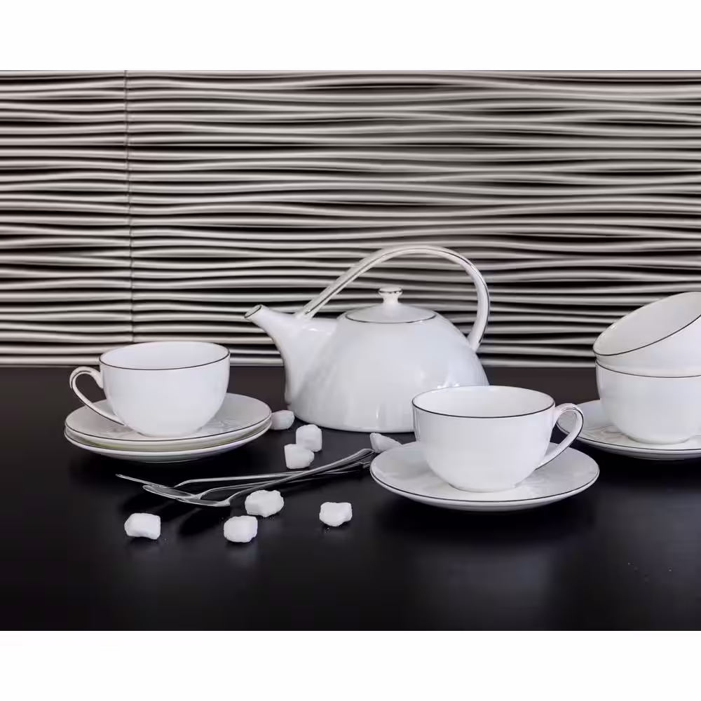 INNOVERA DECOR BY PALRAM 18.5'' x 24.3'' Wilderness Decorative 3D PVC Backsplash Panels in Brushed Nickel 6-Pieces